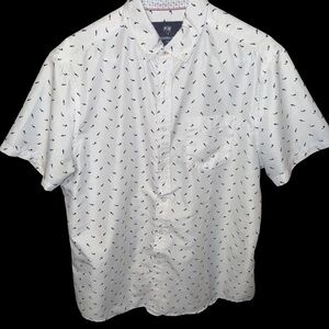 Tropical Collection Shark Short Sleeve Button Up